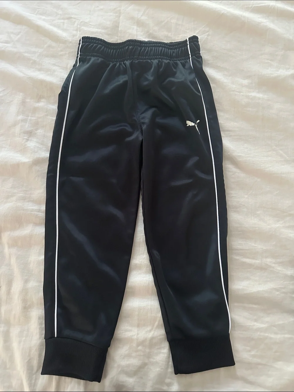PUMA Black Sweatpants with White Piping